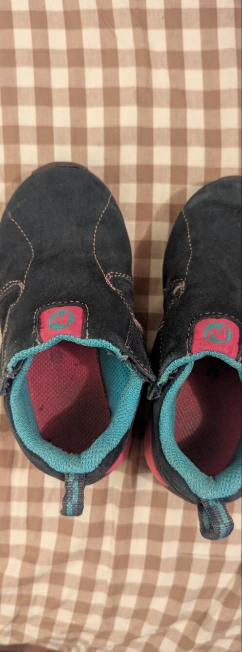 Merrell Kids Navy Slip-On Sneakers with Teal and Pink Accents